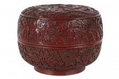 CHINESE CINNABAR COVERED BOXsi