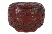 CHINESE CINNABAR COVERED BOXsi