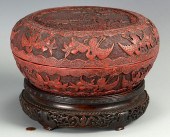 CHINESE CINNABAR COVERED ROUND