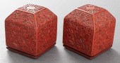 CHINESE CINNABAR LACQUER BOXES