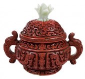 CHINESE CINNABAR LACQUER CENSE