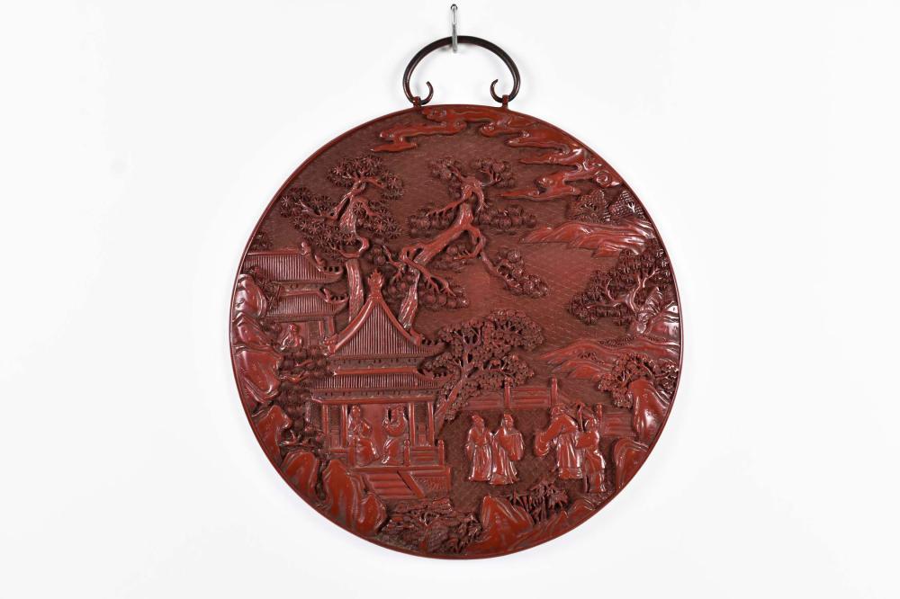 CHINESE CINNABAR LACQUER RONDAL