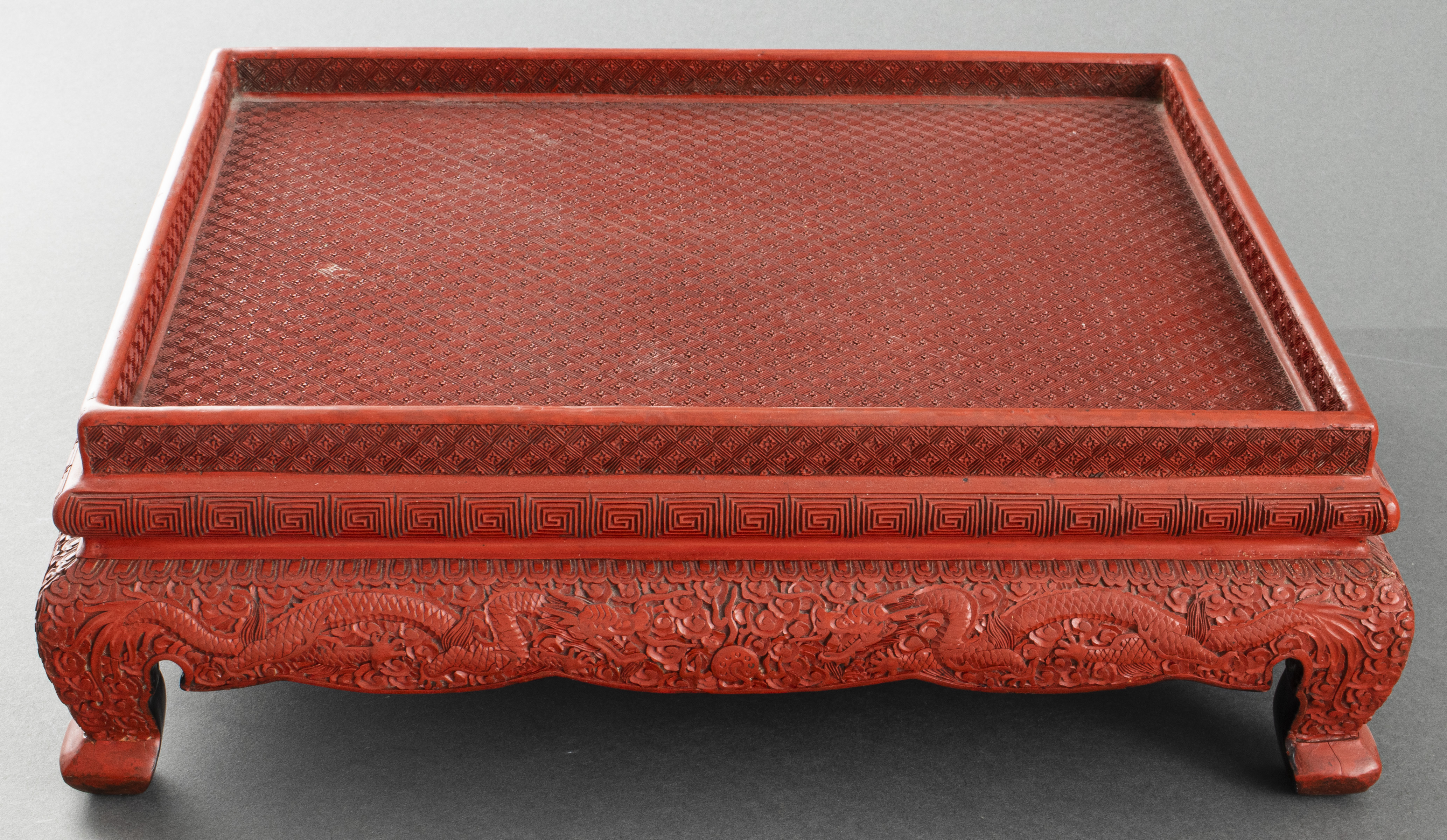 CHINESE CINNABAR LACQUER STAND WITH