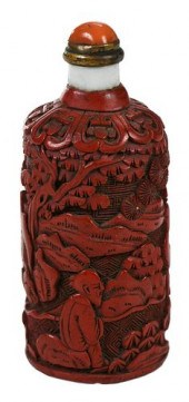 CHINESE CINNABAR LACQUERED POR