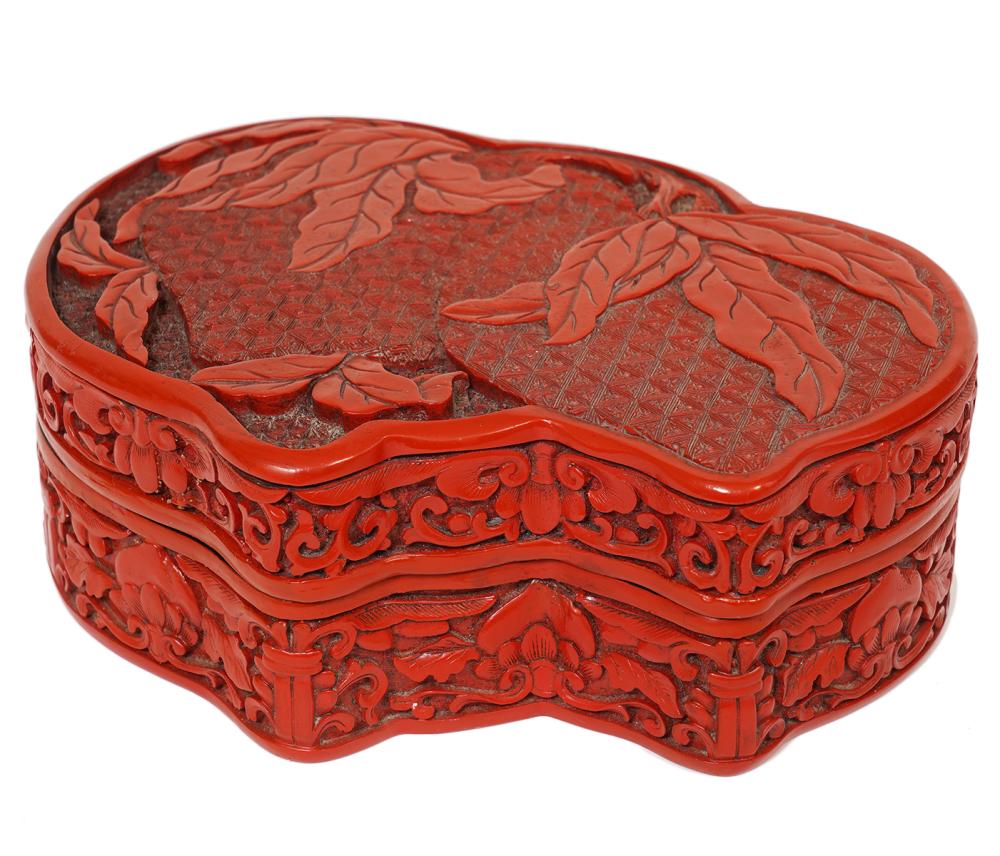 CHINESE CINNABAR RED LACQUER DOUBLE