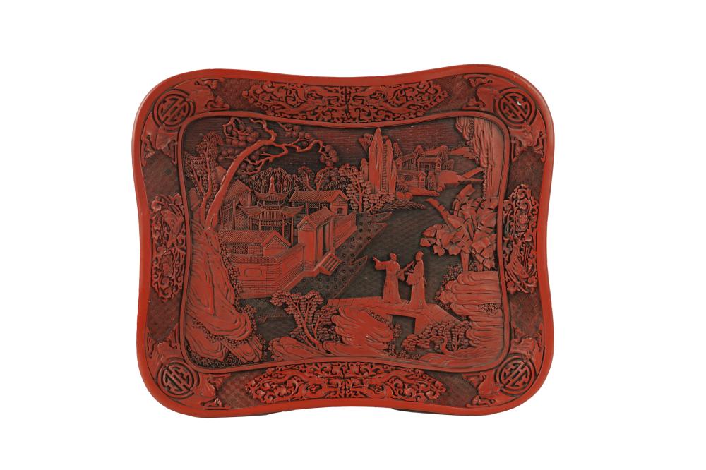 CHINESE CINNABAR TRAYwith