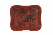 CHINESE CINNABAR TRAYwith four