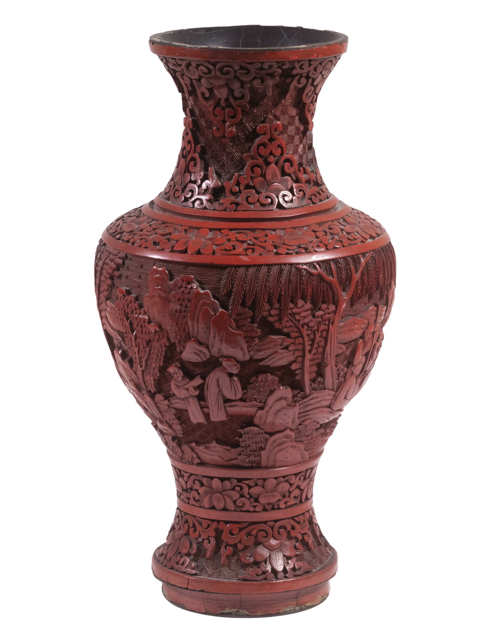 CHINESE CINNABAR VASE 19th c.