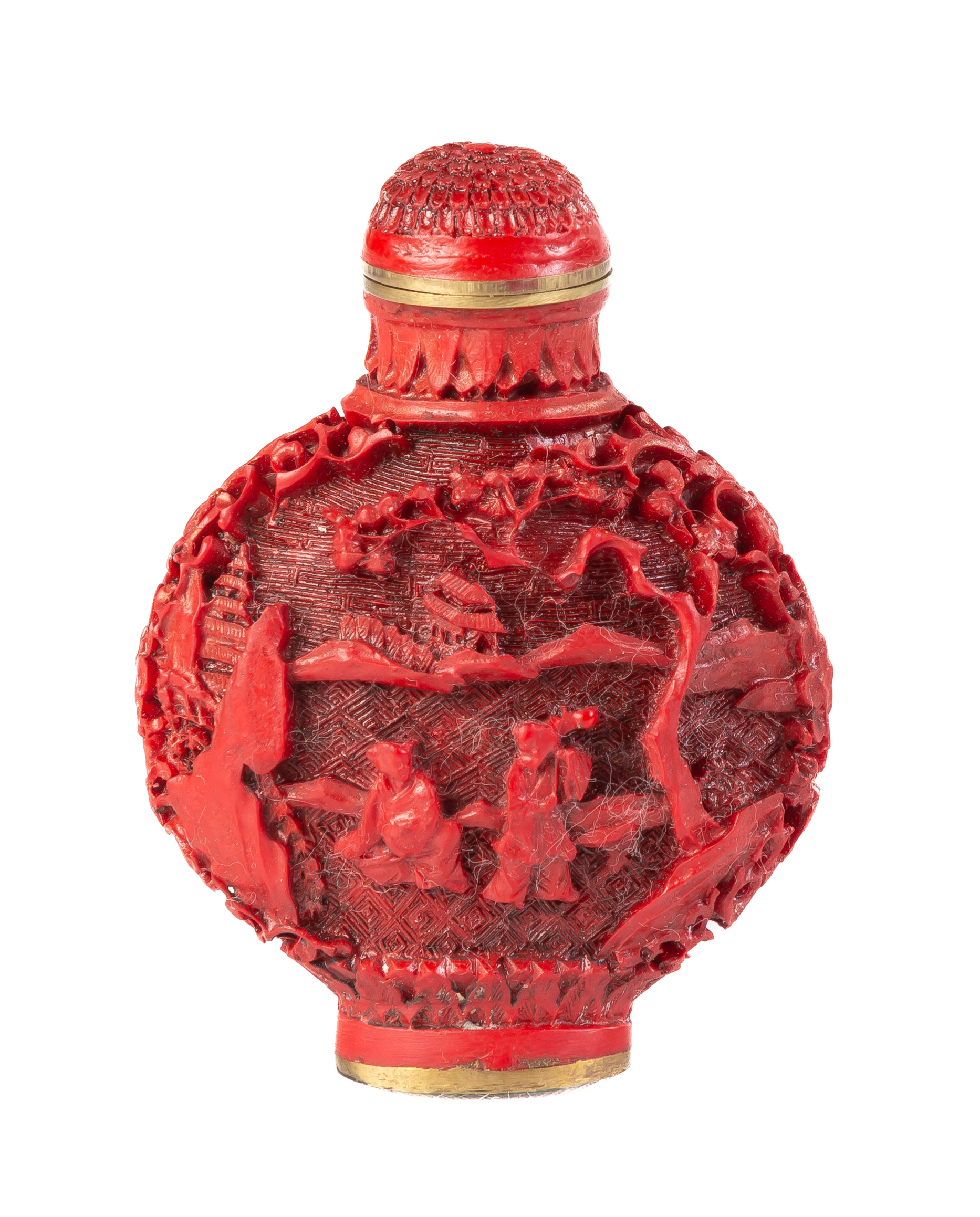 CHINESE CINNEBAR SNUFF BOTTLE
