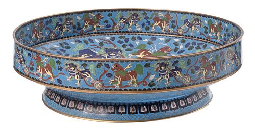 CHINESE CLOISONNÃ© LARGE FOOTED