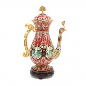 CHINESE CLOISONNE AND GILT PEA