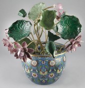 Chinese cloisonne bonsai treed
