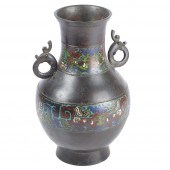 CHINESE CLOISONNE BRONZE DOUBL