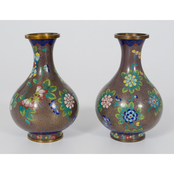 Chinese Cloisonne Bud Vases