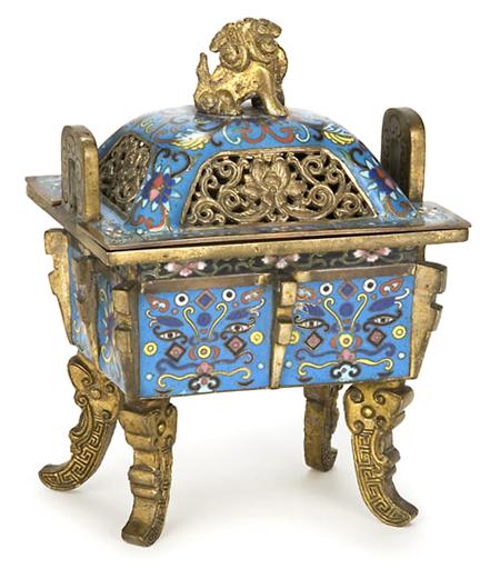 Chinese Cloisonne Censer 	 