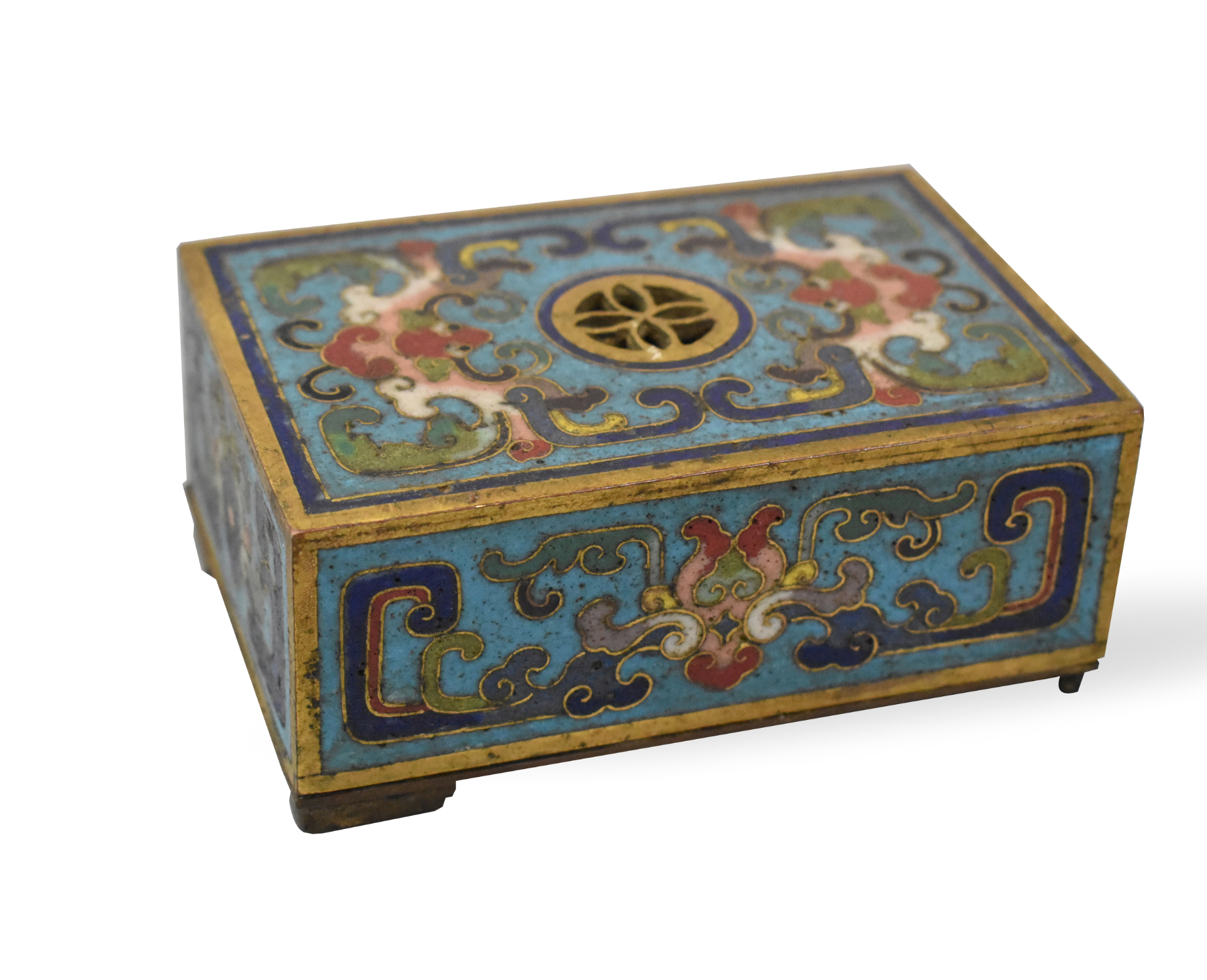 CHINESE CLOISONNE COVERED INCENSE