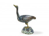 CHINESE CLOISONNE CRANE STATUE