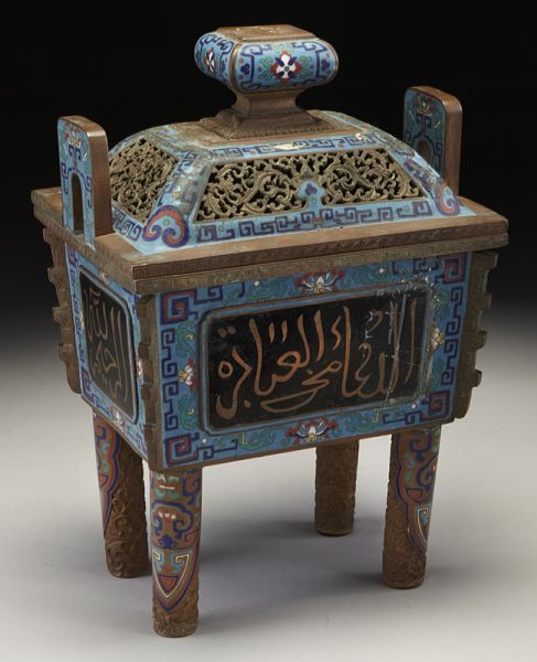 Chinese cloisonne ding-shaped