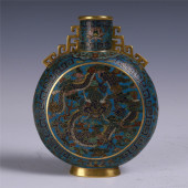 CHINESE CLOISONNE DRAGON MOONF
