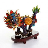 CHINESE CLOISONNE DRAGON STATU
