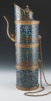 Chinese cloisonne duomu pot de