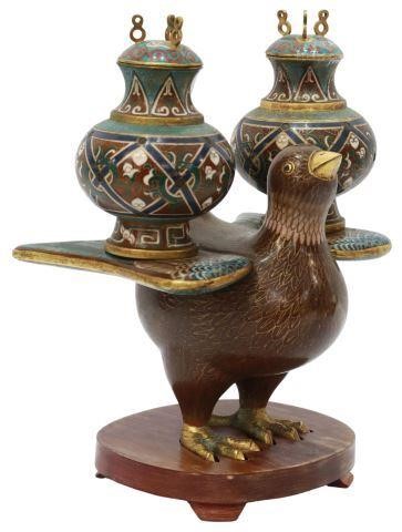 CHINESE CLOISONNE ENAMEL BIRD