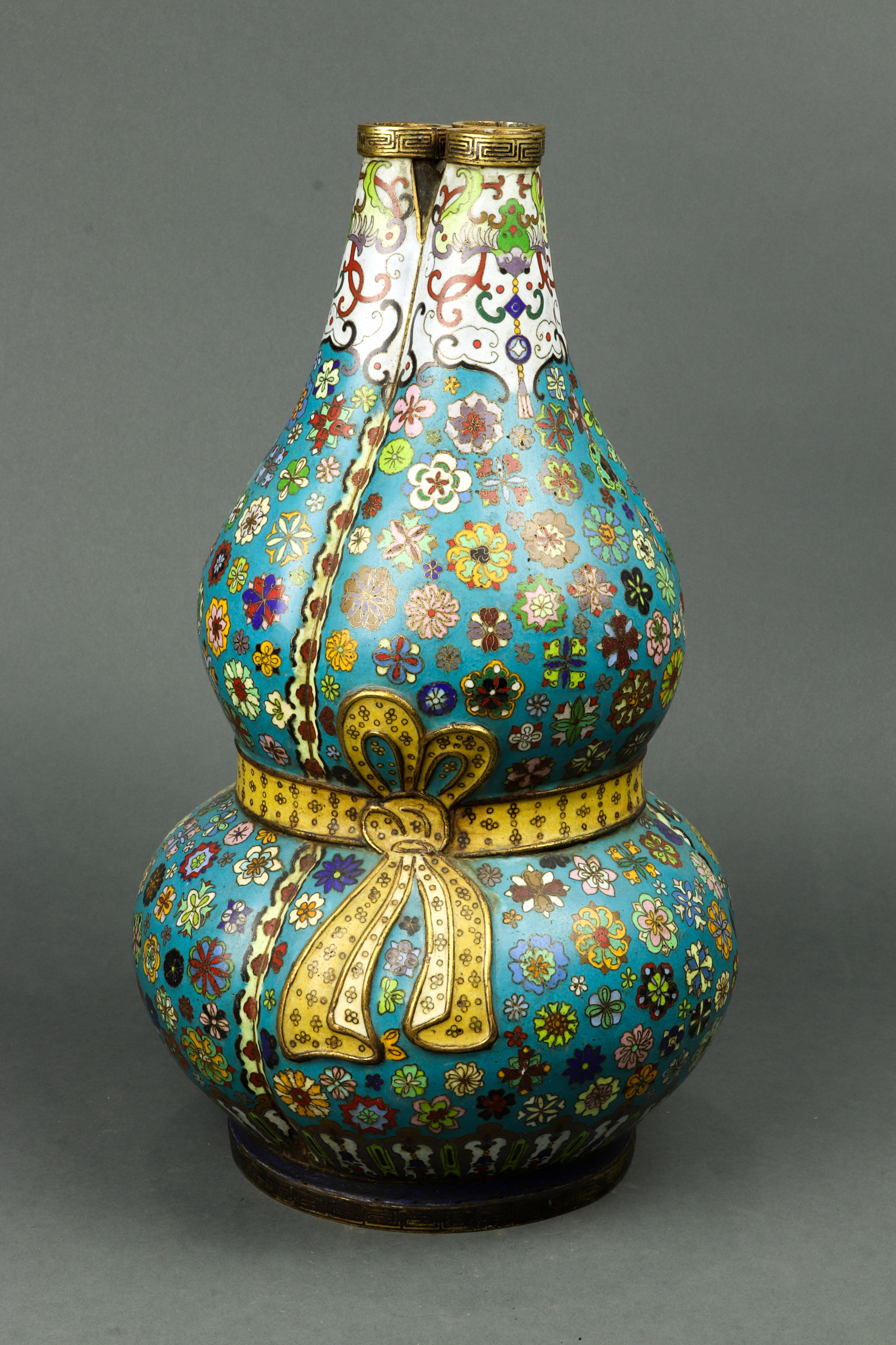 CHINESE CLOISONNE ENAMEL DOUBLE
