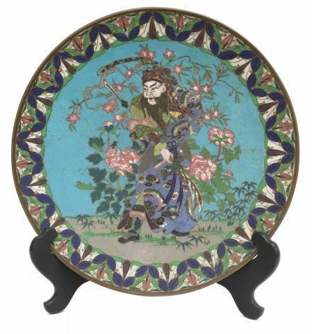 CHINESE CLOISONNE ENAMEL GUAN YU