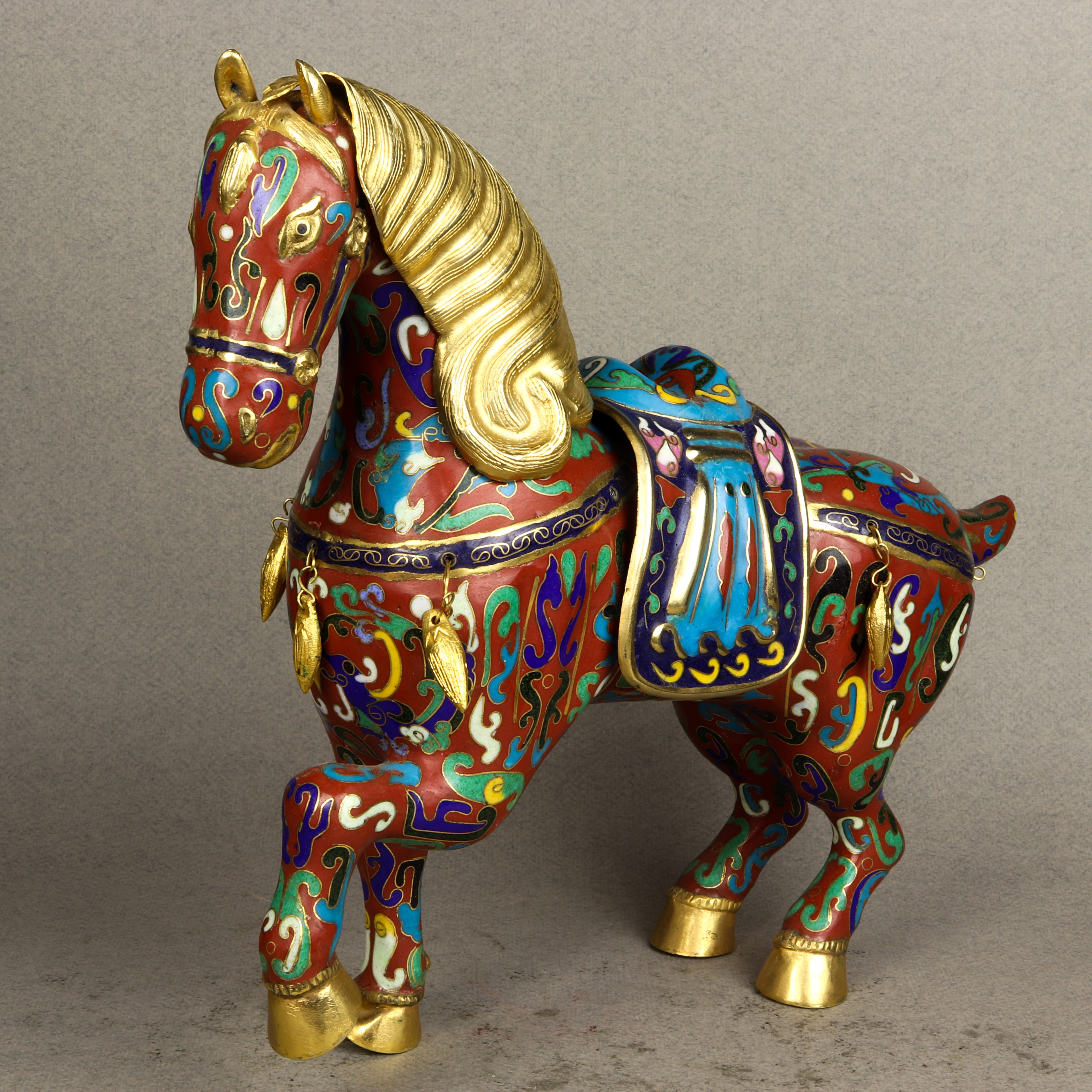 CHINESE CLOISONNE ENAMEL HORSE