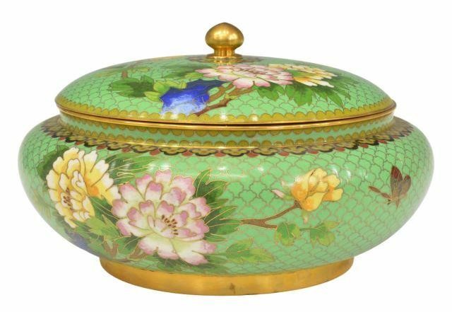 CHINESE CLOISONNE ENAMEL PEONIES