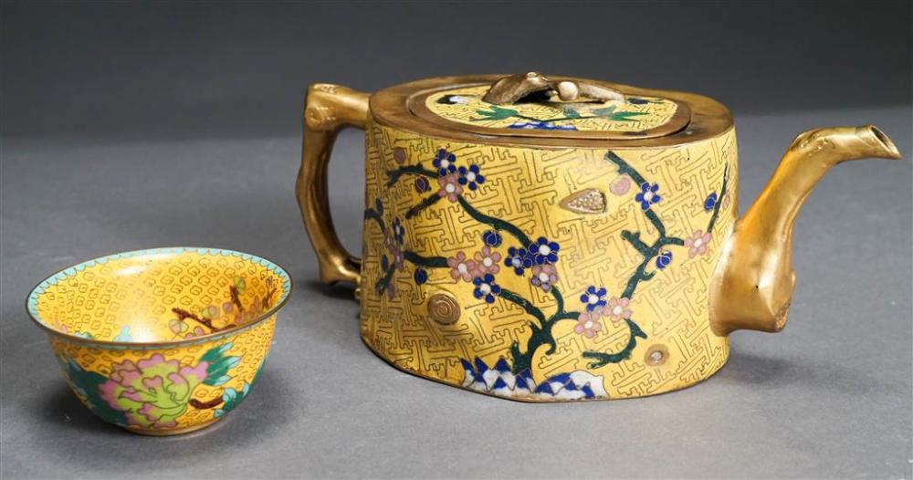 CHINESE CLOISONNE ENAMEL 'PRUNUS'