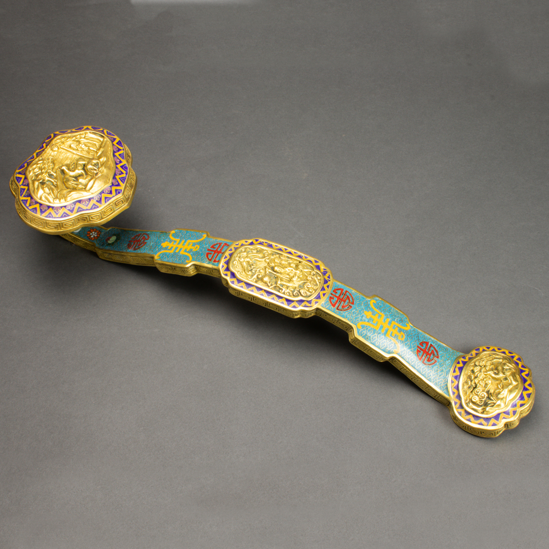 CHINESE CLOISONNE ENAMEL RUYI
