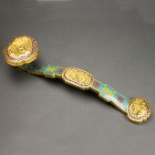 CHINESE CLOISONNE ENAMEL RUYI