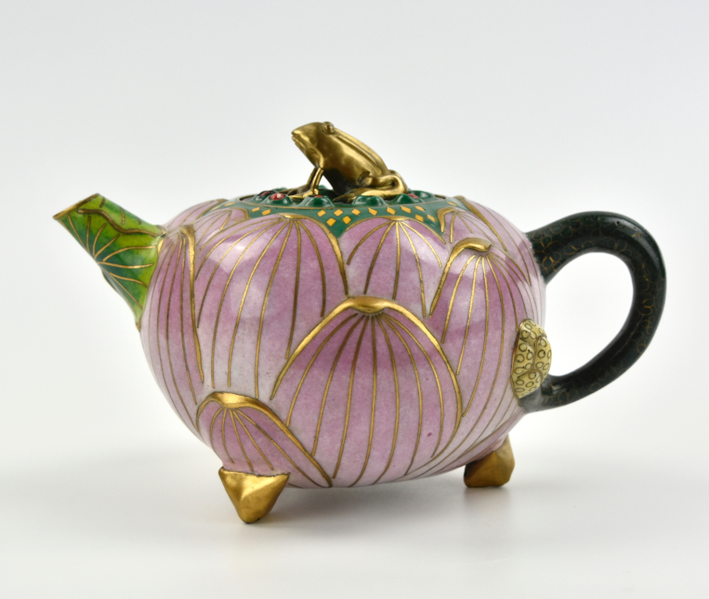 CHINESE CLOISONNE ENAMEL TEAPOT,