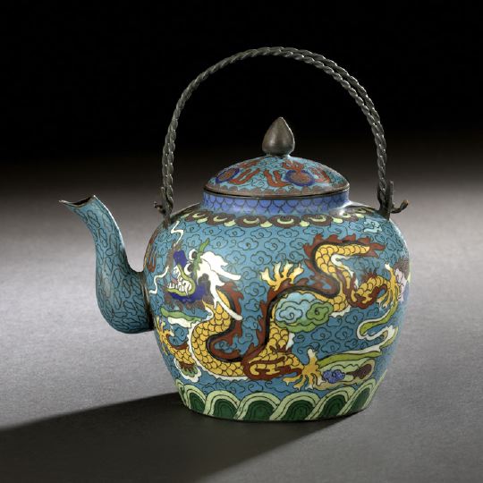 Chinese Cloisonne Enamel Teapot, 