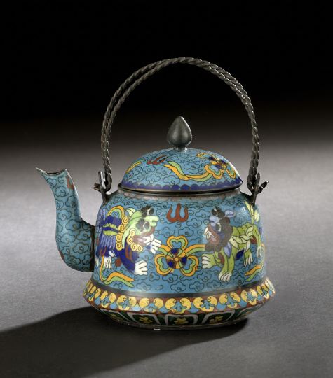 Chinese Cloisonne Enamel Teapot, 