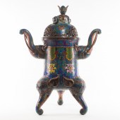 CHINESE CLOISONNE ENAMEL TRIPO
