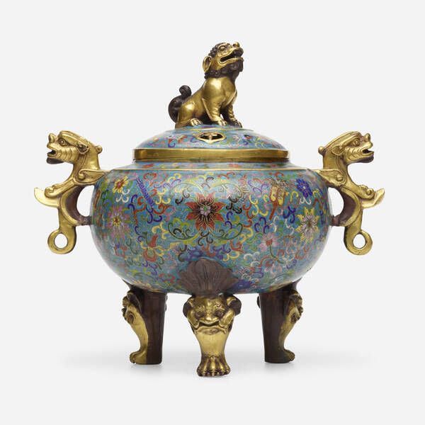 Chinese. cloisonné enamel tripod