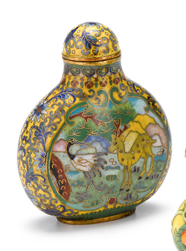 Chinese cloisonne enamel yellow
