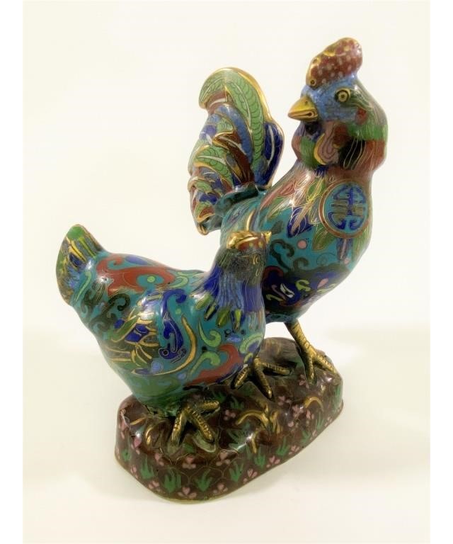 Chinese cloisonne' figural group of