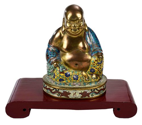 CHINESE CLOISONNE FIGURE OF