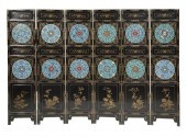 CHINESE CLOISONNE FLOOR SCREEN