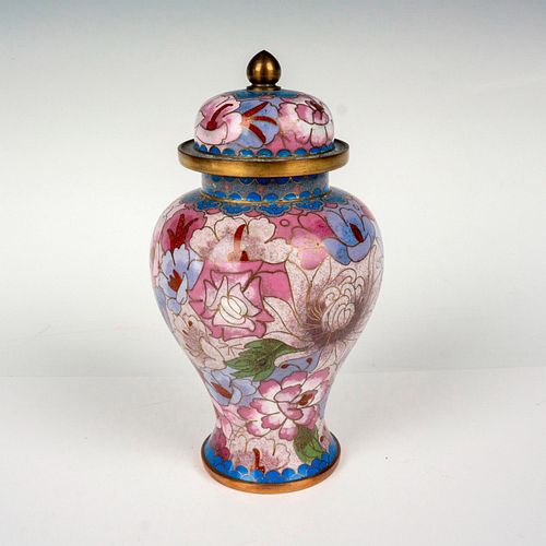 CHINESE CLOISONNE FLORAL COVERED