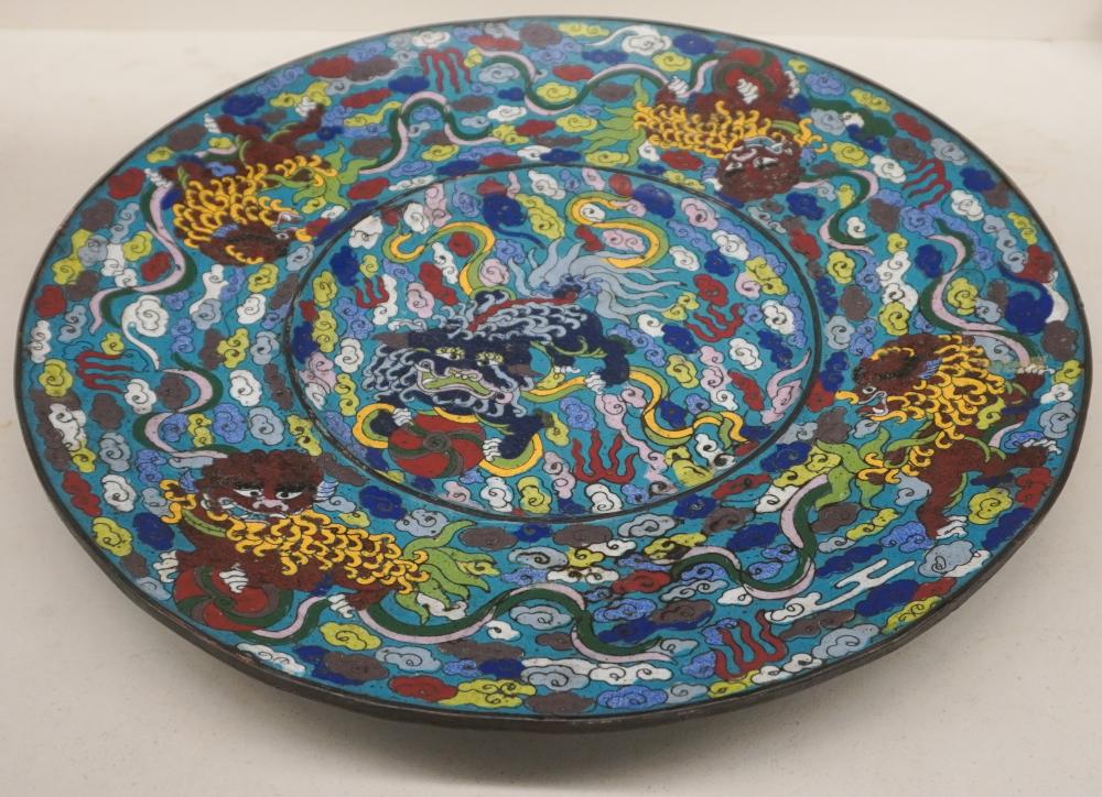 CHINESE CLOISONNE FOO LIONS