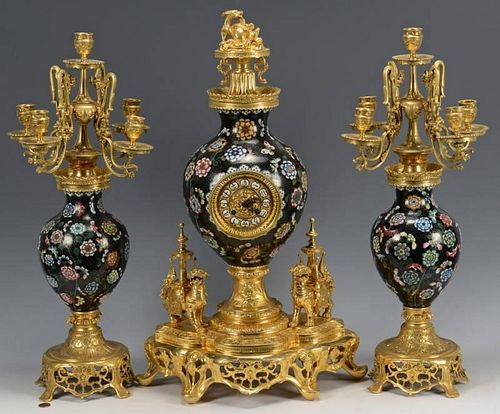 CHINESE CLOISONNE GARNITURE SET