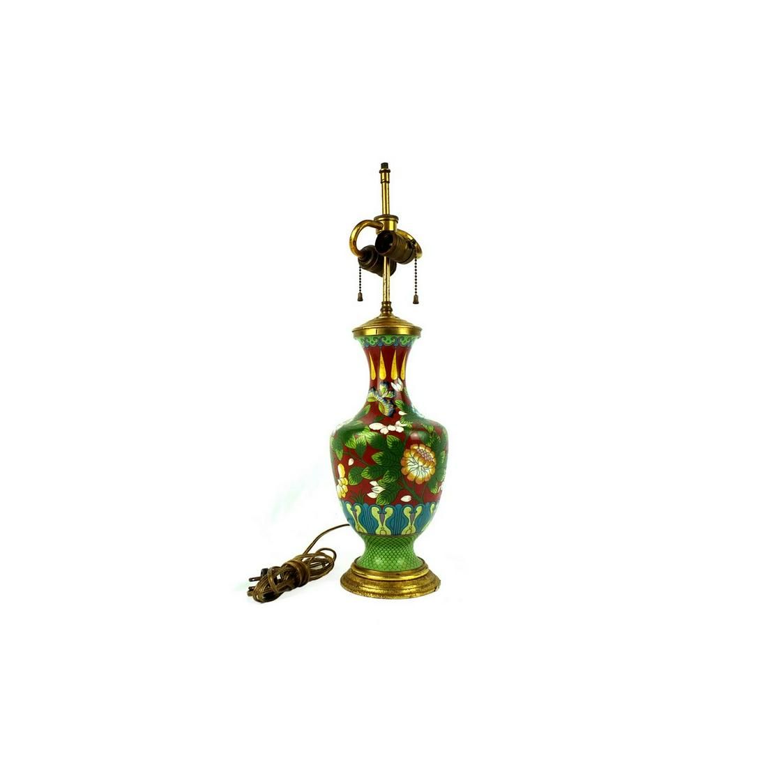 CHINESE CLOISONNE LAMP20th