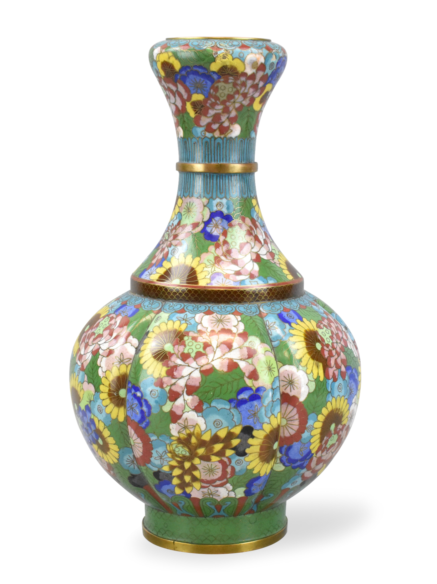 CHINESE CLOISONNE LOBED GARLIC HEAD