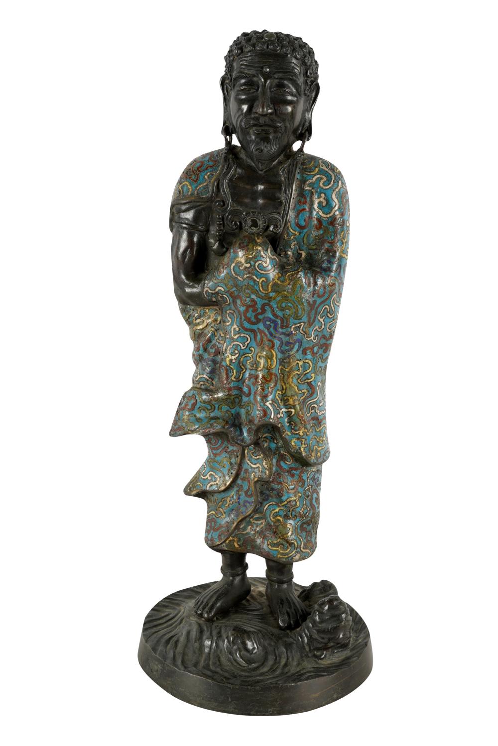 CHINESE CLOISONNE LOHANbronze