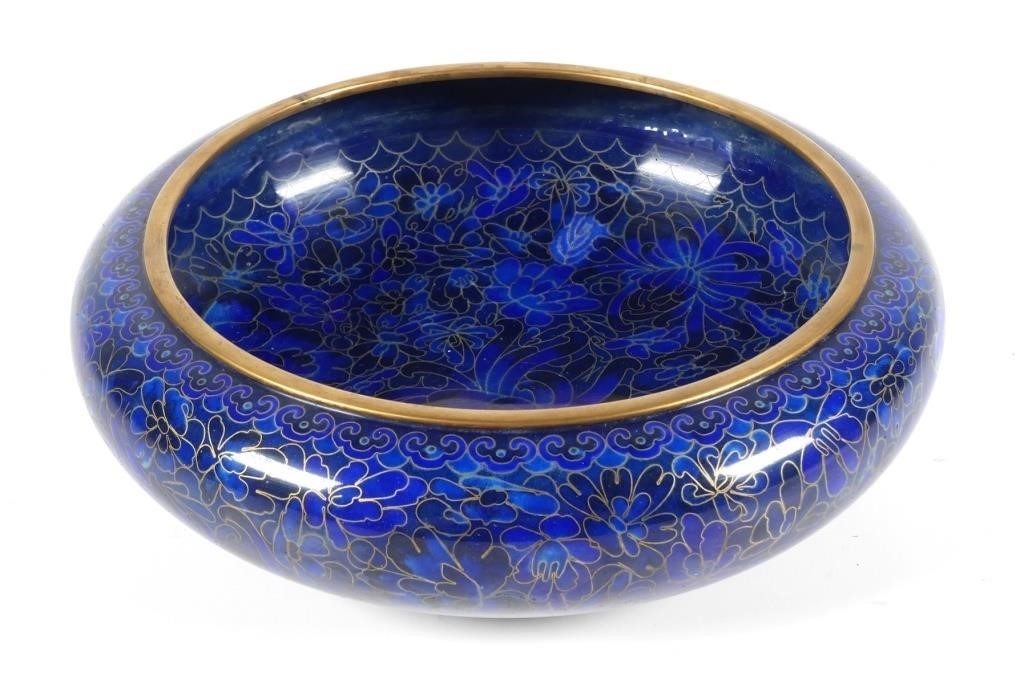 CHINESE CLOISONNE LOW BOWLVintage
