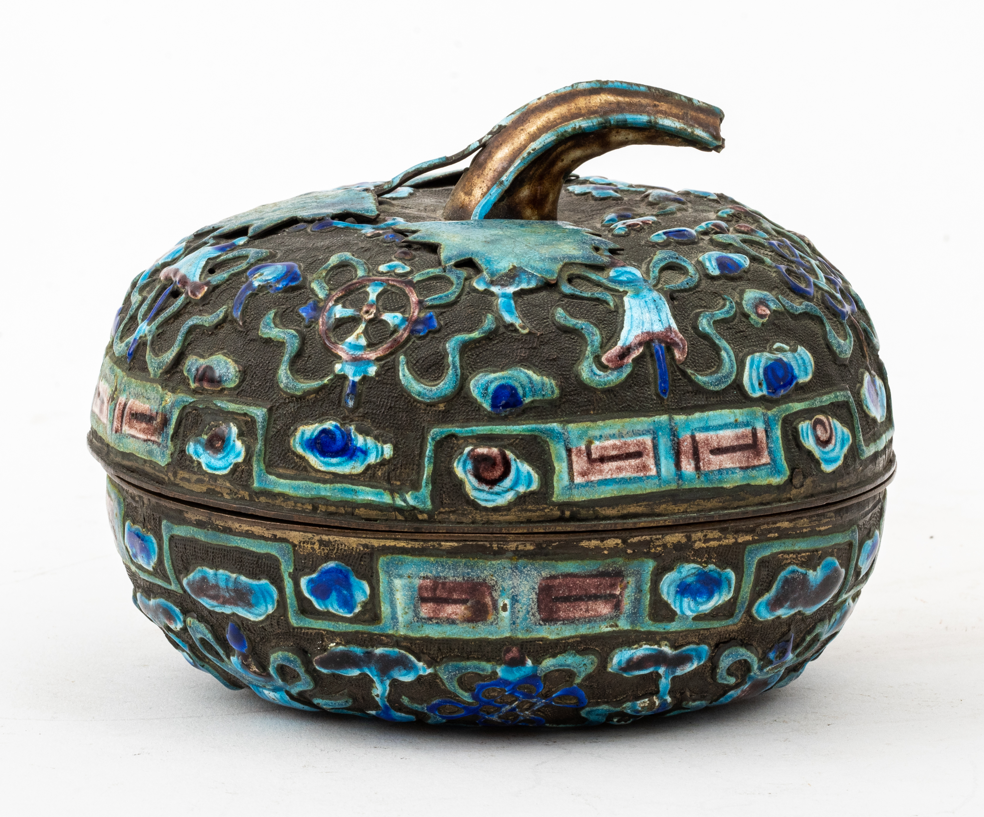CHINESE CLOISONNE PUMPKIN FORM